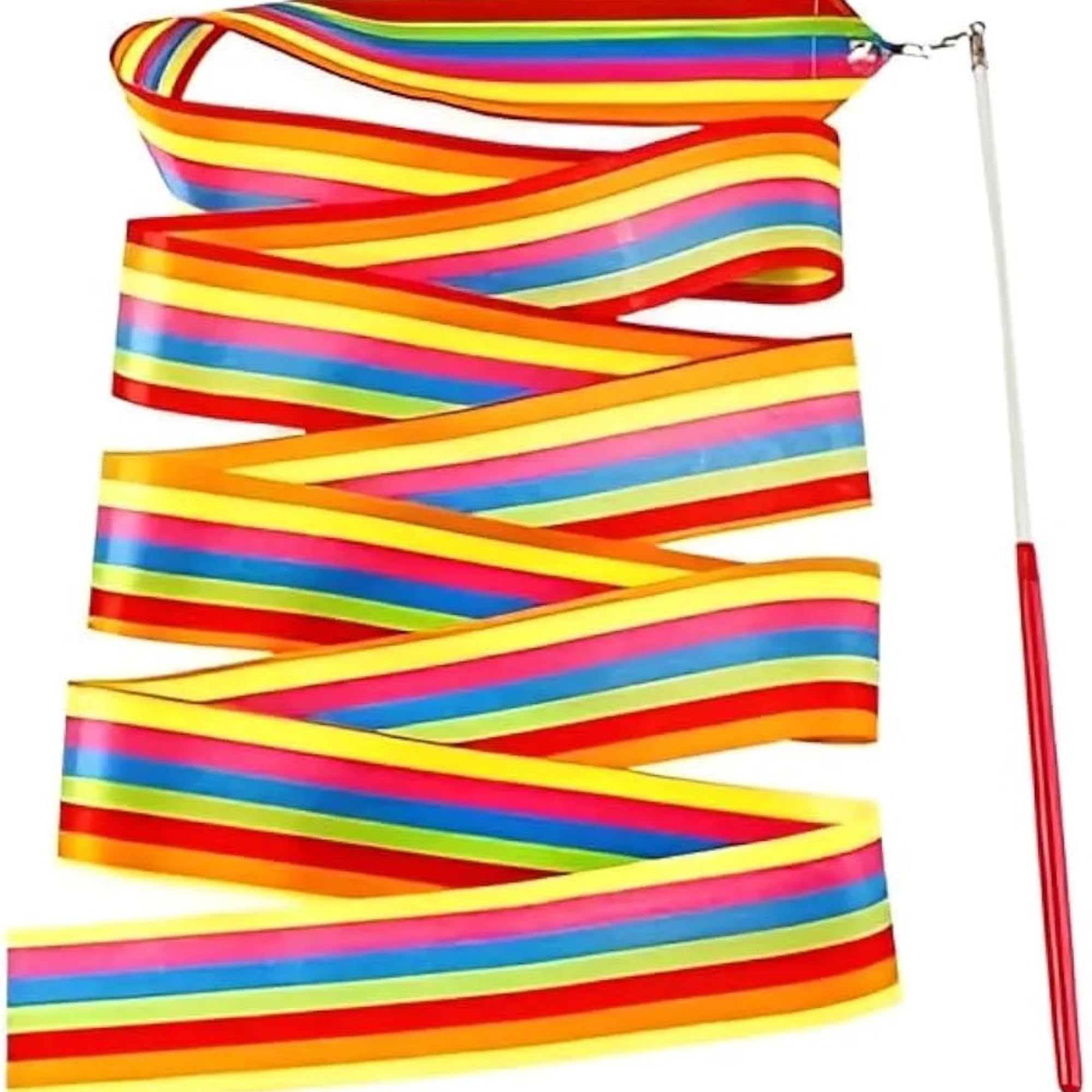 Rainbow Gymnastics Dance Ribbon with Stick – 6.6 Feet Colorful Ribbon Streamer with 11.8 Inch Handle – Rhythmic Dance, Ballet, Twirling and Kids Practice Accessory-image-31