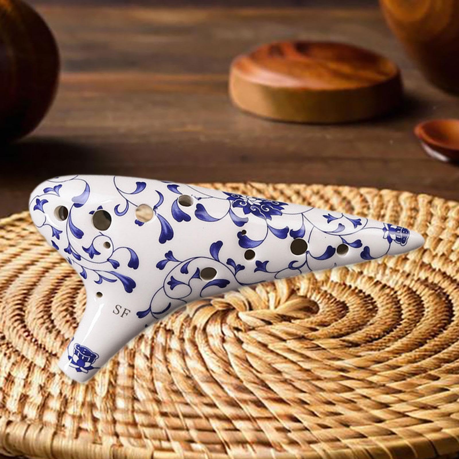 Ocarina in Ceramica Pratica Ed Elegante, con Custodia per Il Trasporto, di Musica E Tracolla, per Esibizioni Professionali, Regalo, B