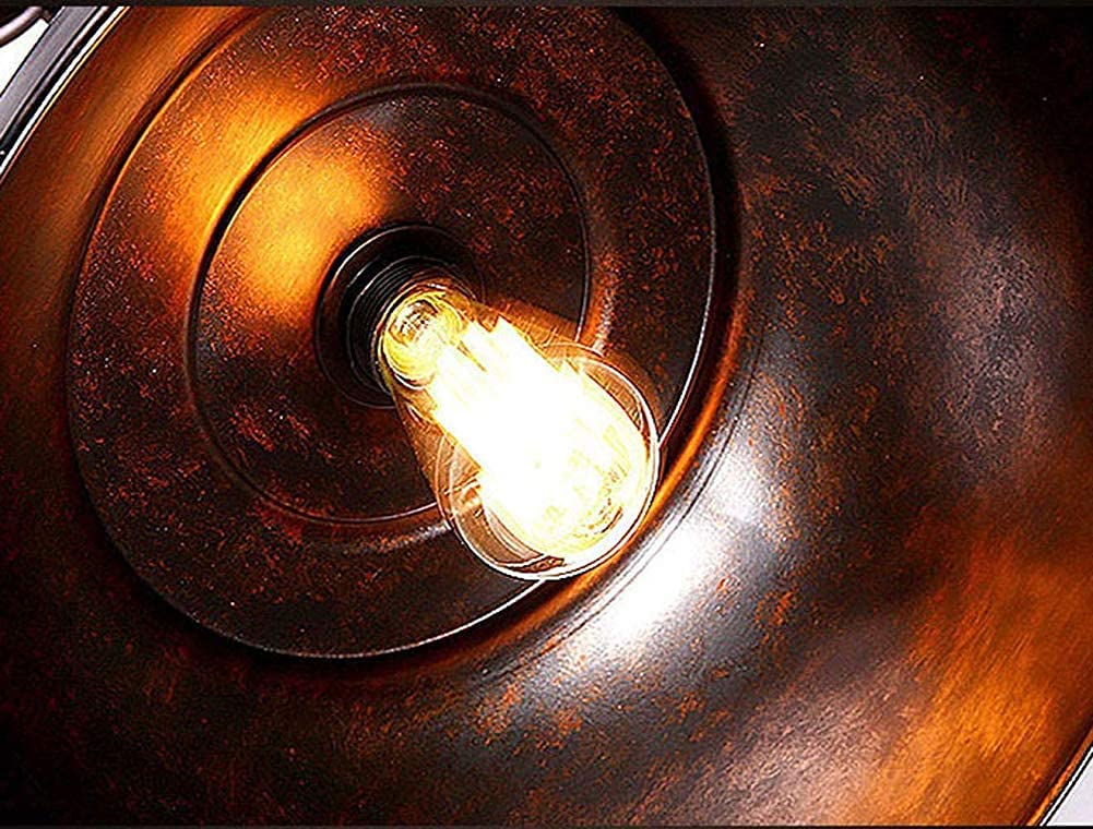 Novely Żyrandole Wisiorek Światła Żelazo Sztuka Wiszące Światła Rust Color Lampshade Industrial Retro Style E27 Pojedynczy płomień Wisząca Lamp