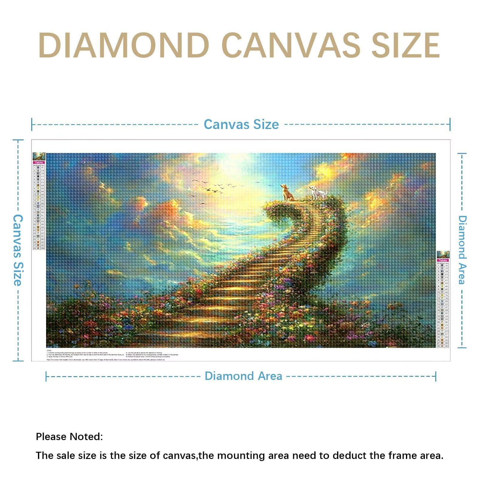 Diamond Painting Adultos Perro Pintura Diamante, Paisaje Diamond Painting 5D Completo, DIY Cuadrado Bordado Punto de Cruz Cuadros de Diamantes Kit para Decoracion Hogar, Regalo Mujer 160x80cm 0J-854