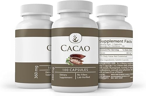 Miniatura 4 de Pure Original Ingredients Cacao, (100 cápsulas) siempre puro, sin aditivos ni rellenos, verificado por laboratorio