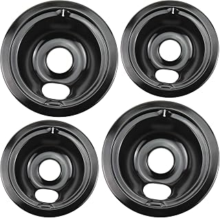 Masfrio WB31M20 WB31M19 Replacement Drip Pans for GE Hotpoint Range Cooktop - Includes 2 x 6-Inch & 2 x 8-Inch Burner Bowls, Compatible with WB31M0020 WB31M0019 & More (4-Pack, Black)
