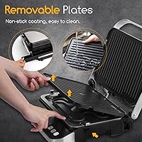 Vista 7 de Taylor Swoden Panini Press Waffle Maker, 1600W Electric Indoor Grill with Non-Stick Double Sided Plates, LED Touch Screen, Independent Temperature