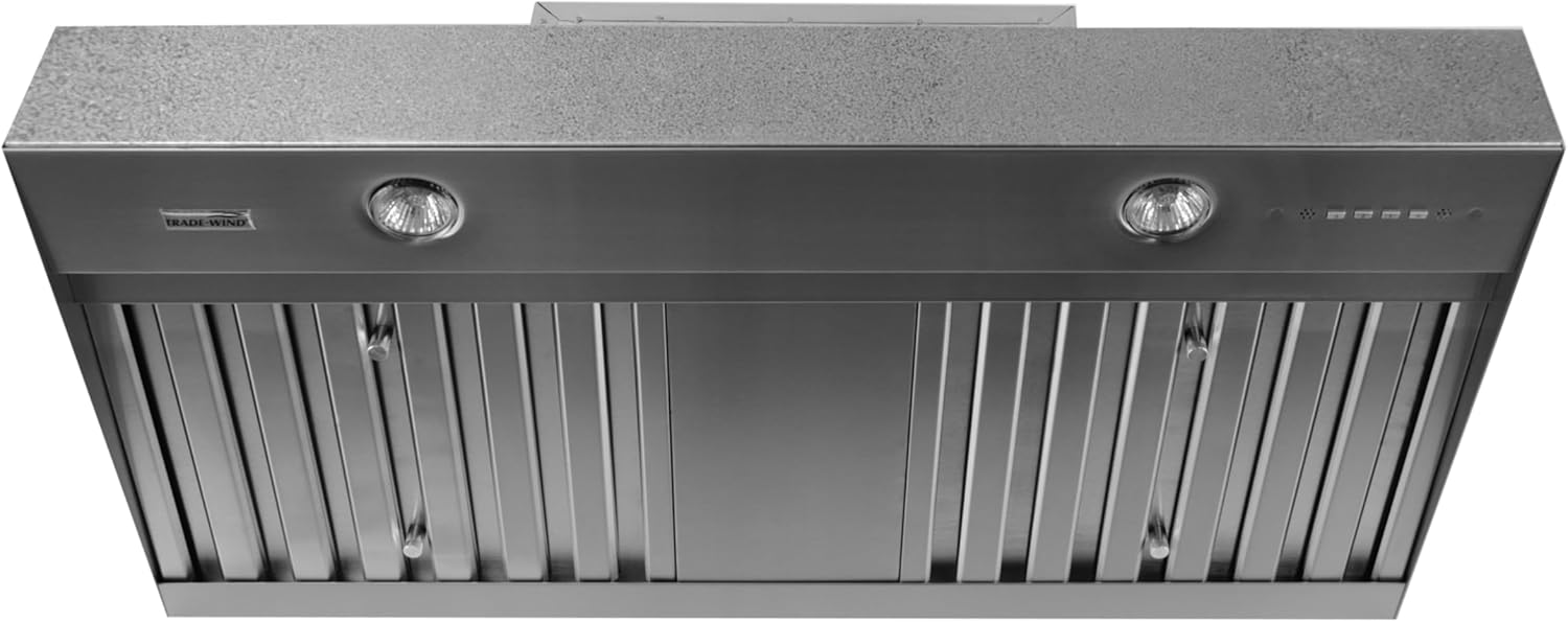 Trade-Wind VSL45412RC VSL400 Series 1200 CFM 54 Inch Wide Range Hood Insert with Baffle Filters and Touch Controls - Stainless Steel