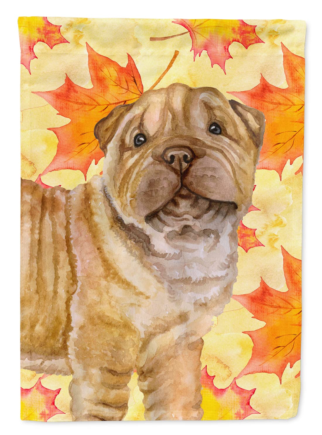 Drapeau automne Shar Pei pour décorer le jardin de votre maison en saison de récolte