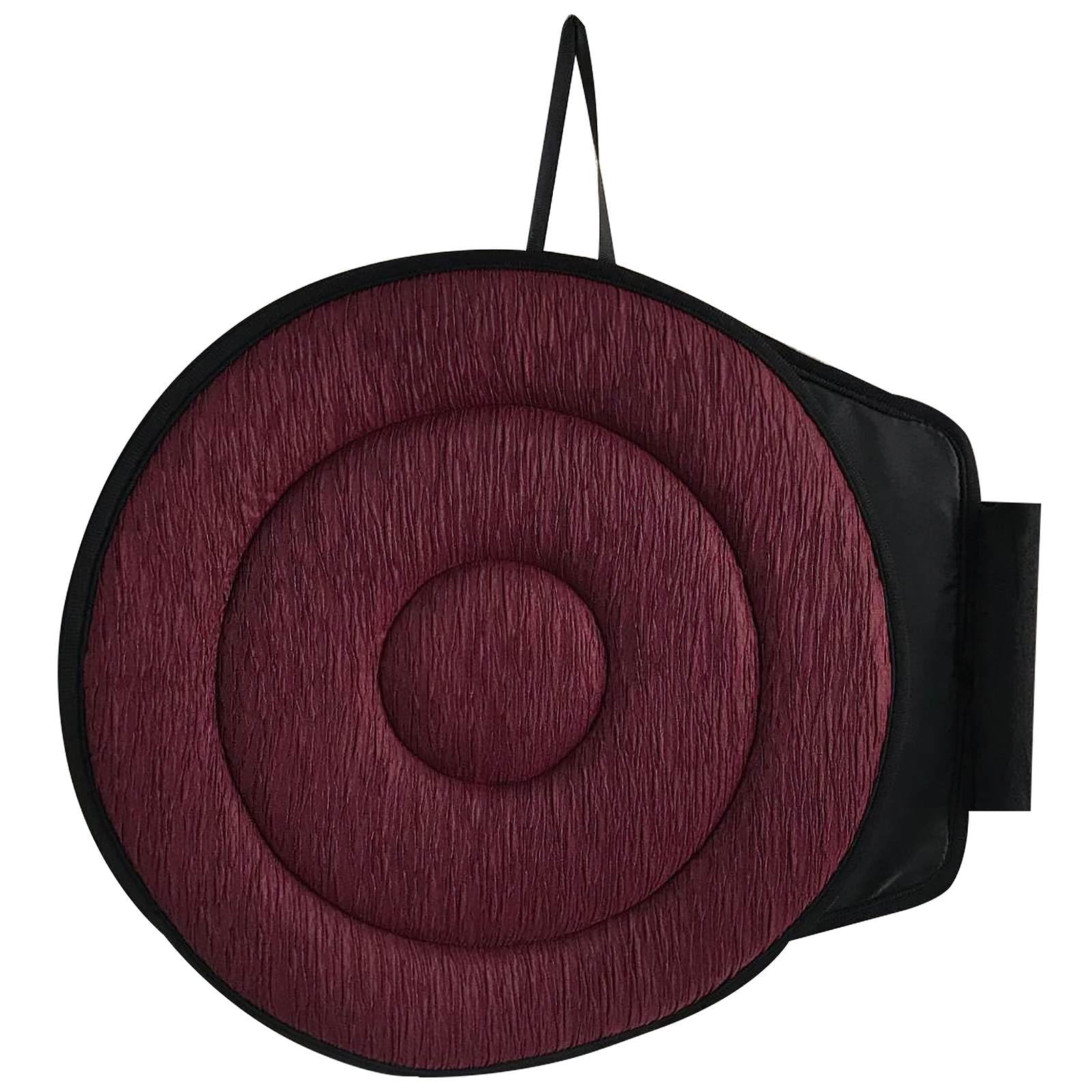 Kouamor 360 Rotating Swivel Car Seat, 360 Rotating Seat Cushion for Car, Memory Foam Seat Cushion, Easy Turn Rotating Seat Cushion Pad for Elderly (Burgundy)