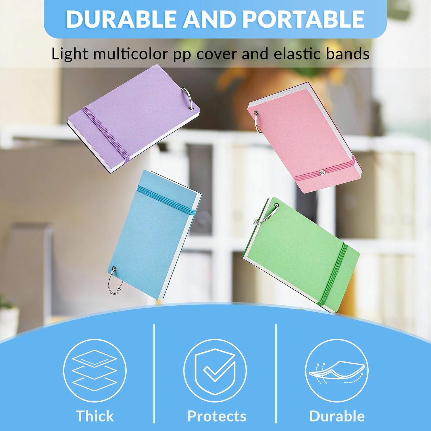 NEEWAY Ruled Index Cards with Ring 3x5 Inches, 200 Count Note Cards Lined, Flash Cards with Rings for Studying, Home and Office (Pastel) image 4