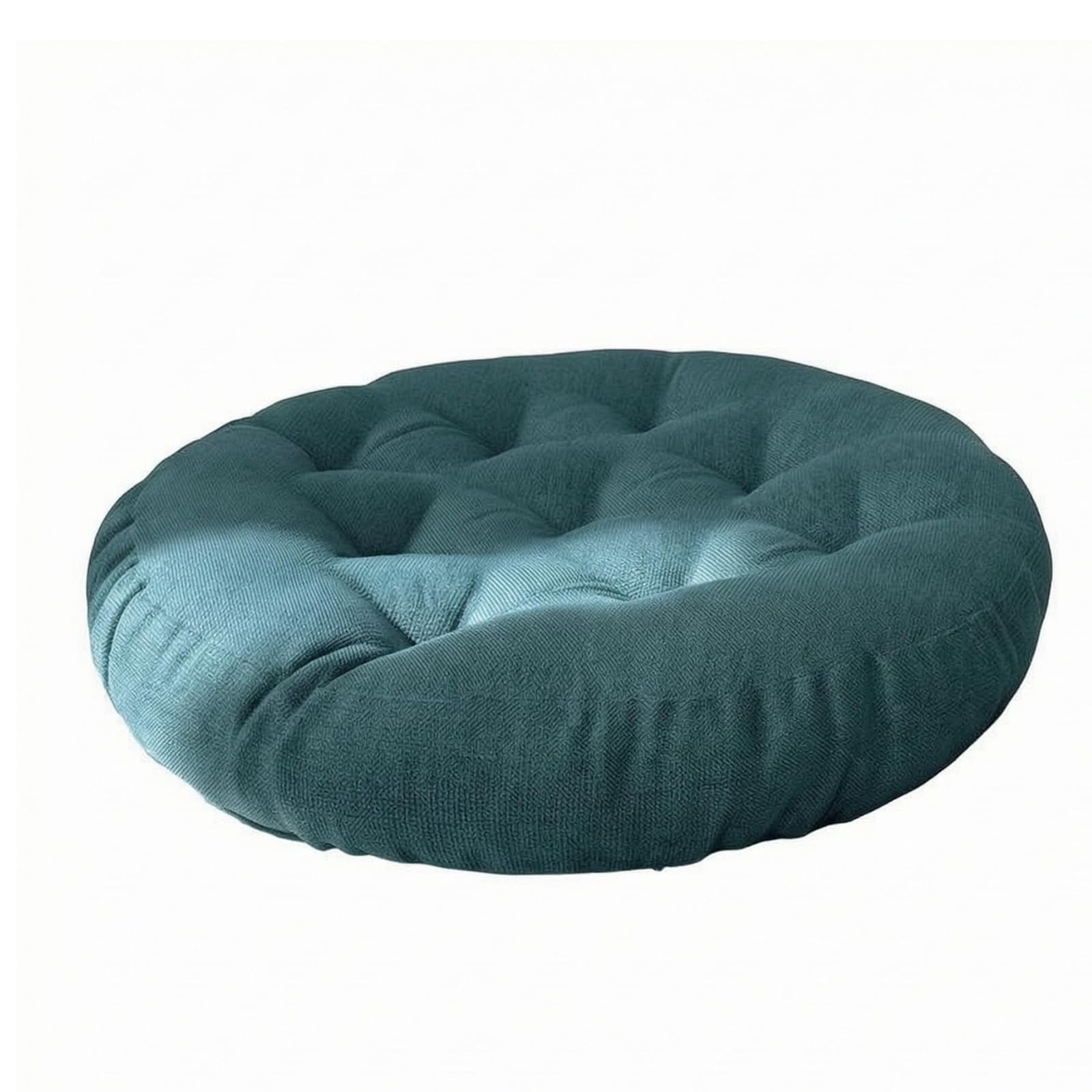 MagiDeal Cuscino Rotondo Cuscino Pavimento Cuscino Meditazione Cuscino Seduta in Cotone Lino Pelle Amico con Superficie Cucita Morbida Adatto per Meditazione Salotto Lettura, Verde