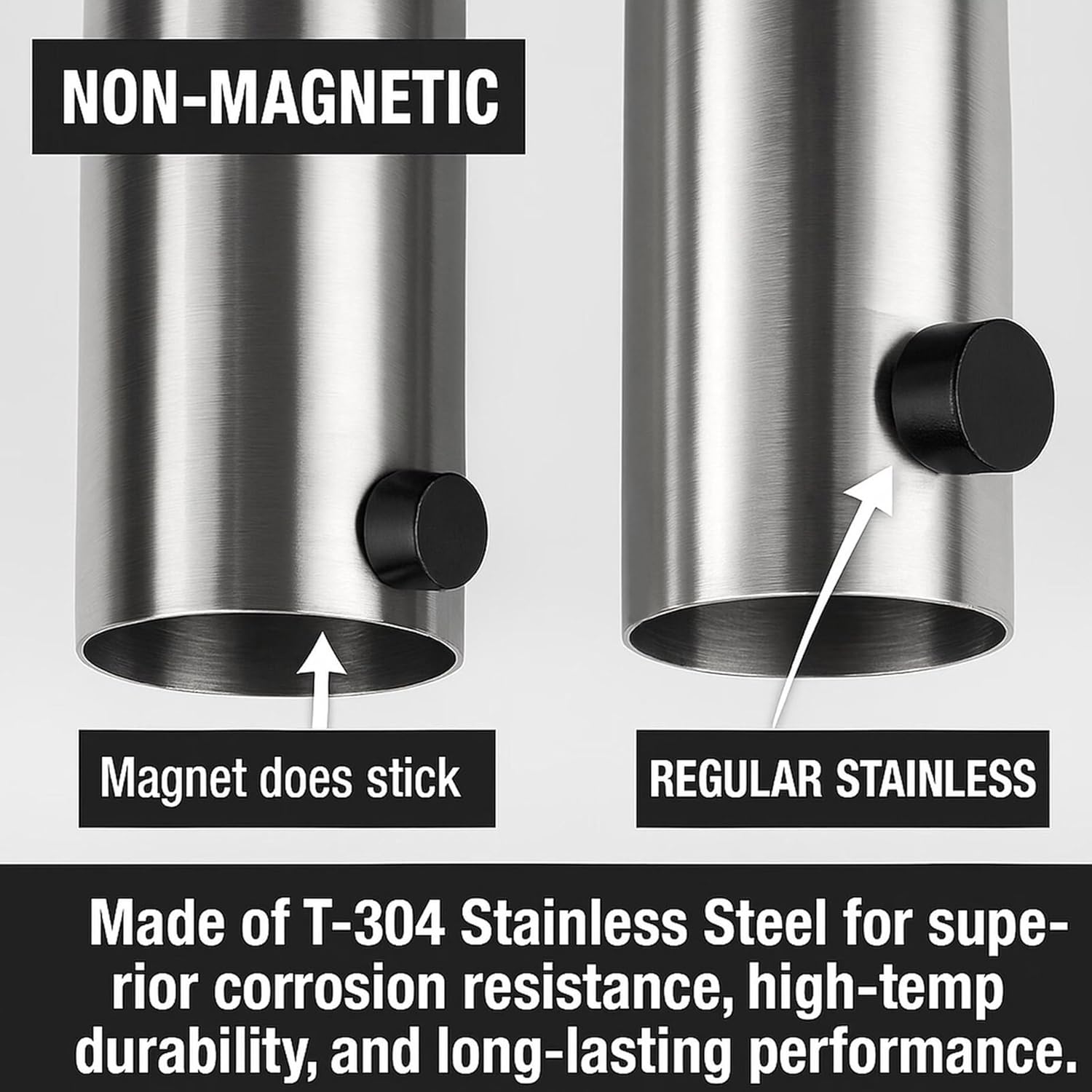 2.5 Inch Exhaust Pipe T304 Stainless Steel Exhaust Straight Tubing,Tailpipe 2 1/2"ID Length17.3",2.5"Exhaust Clamp 2ps, Butt Joint Band Sleeve Coupler,Universal Connector Adapter Tubo