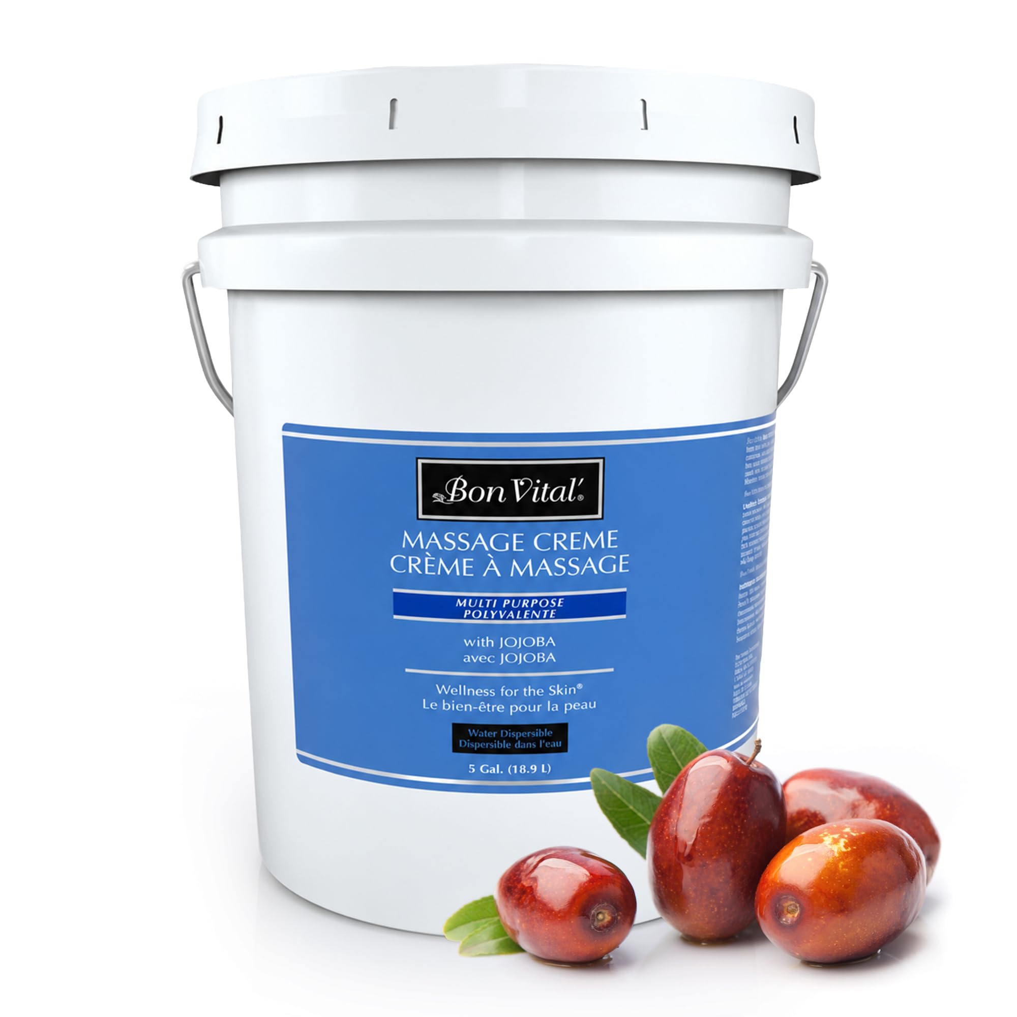 Bon Vital Naturale - Crema de masaje hecha con ingredientes naturales para un masaje respetuoso con la tierra y relajante, crema de masaje corporal completo, hidratante diario para todo el día, piel suave y lisa, 5 Gallon, crema, 1