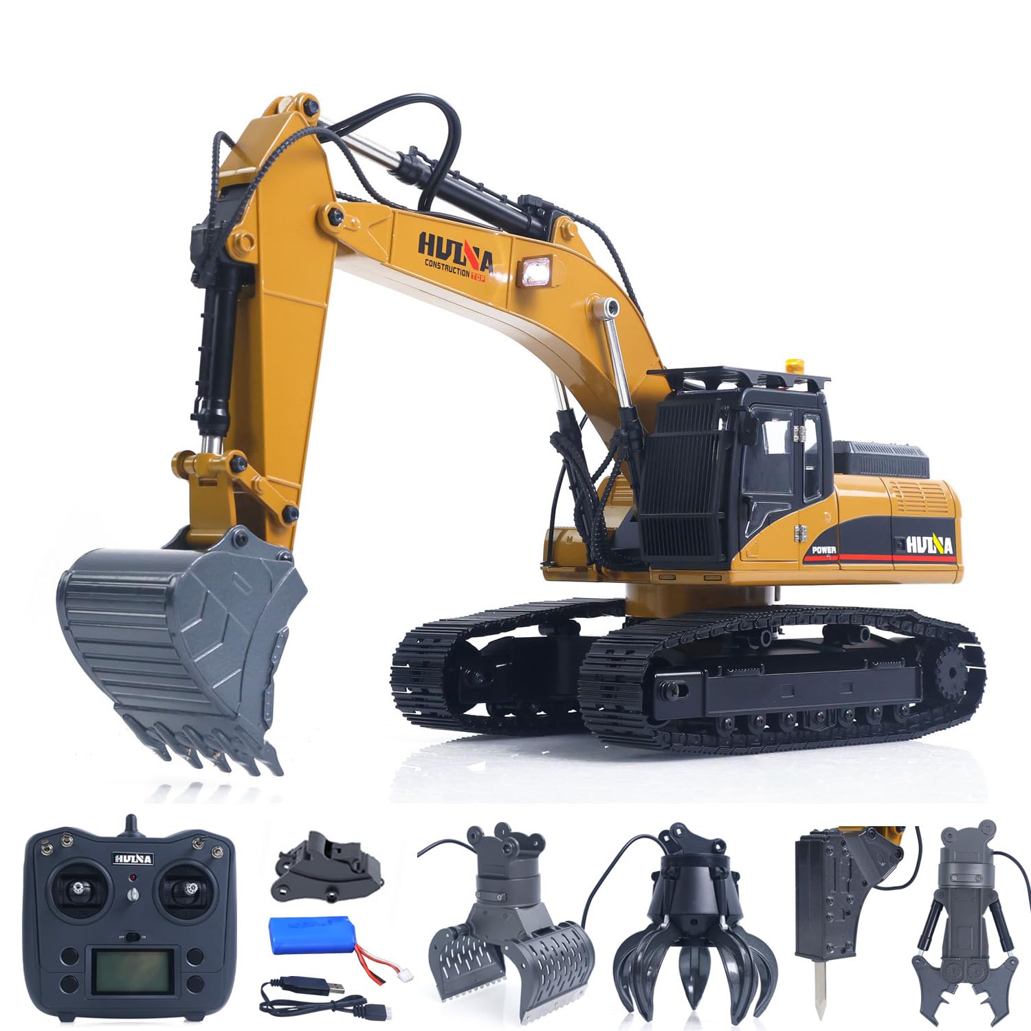 Amazon.com: wheelfun HUINA New Upgrade 580 1/14 Metal Excavator