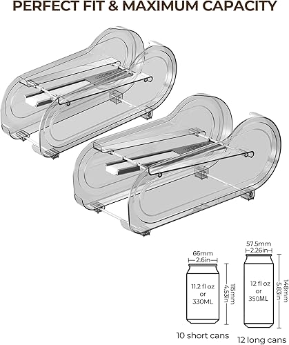 Miniatura 2 de Organizador de bebidas para refrigerador, dispensador organizador de latas de soda para refrigerador con rodamiento automático, organiza latas de