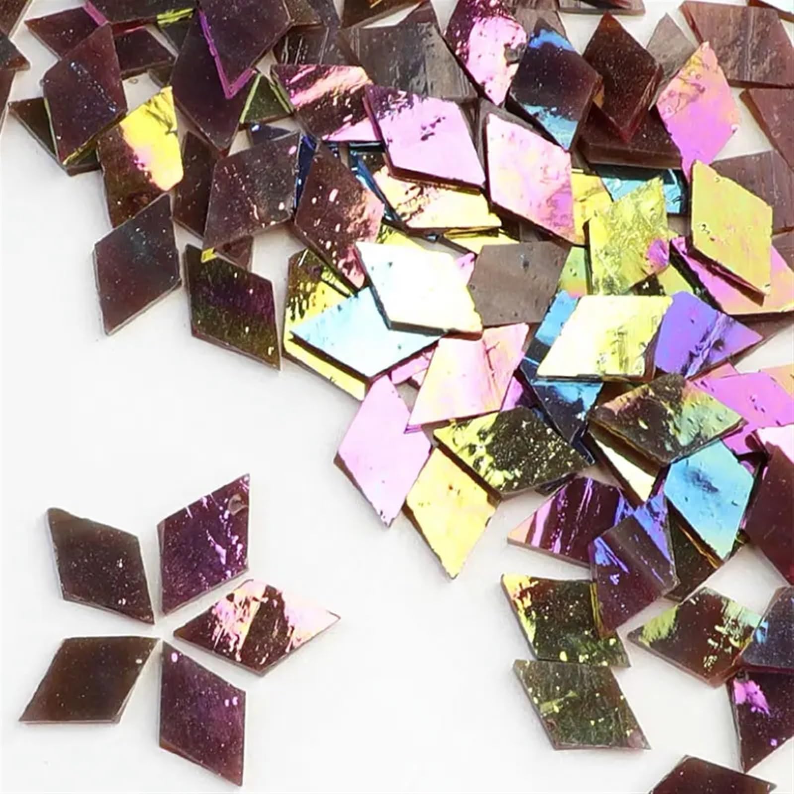 Mtadsbkfp 7 Mixed Colour Stained Glass Mosaic Tiles, Clear Glass Ceramic Mosaic Tiles Diy Kit Multicolor 1Cm 50G(7)