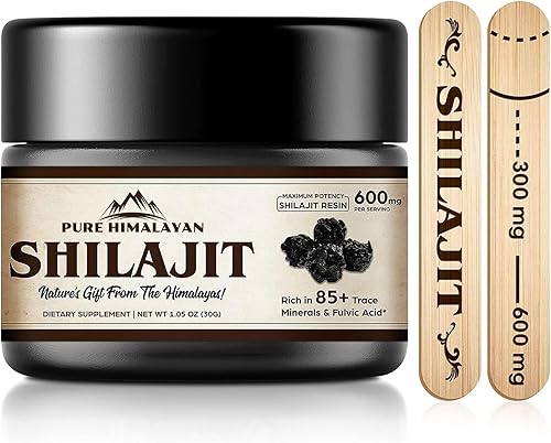 Miniatura 2 de Shilajit - Resina Shilajit orgánica pura del Himalaya de 600 mg, aceite de semilla negra orgánico Zhou 100% virgen prensado en frío Omega 3 6 9