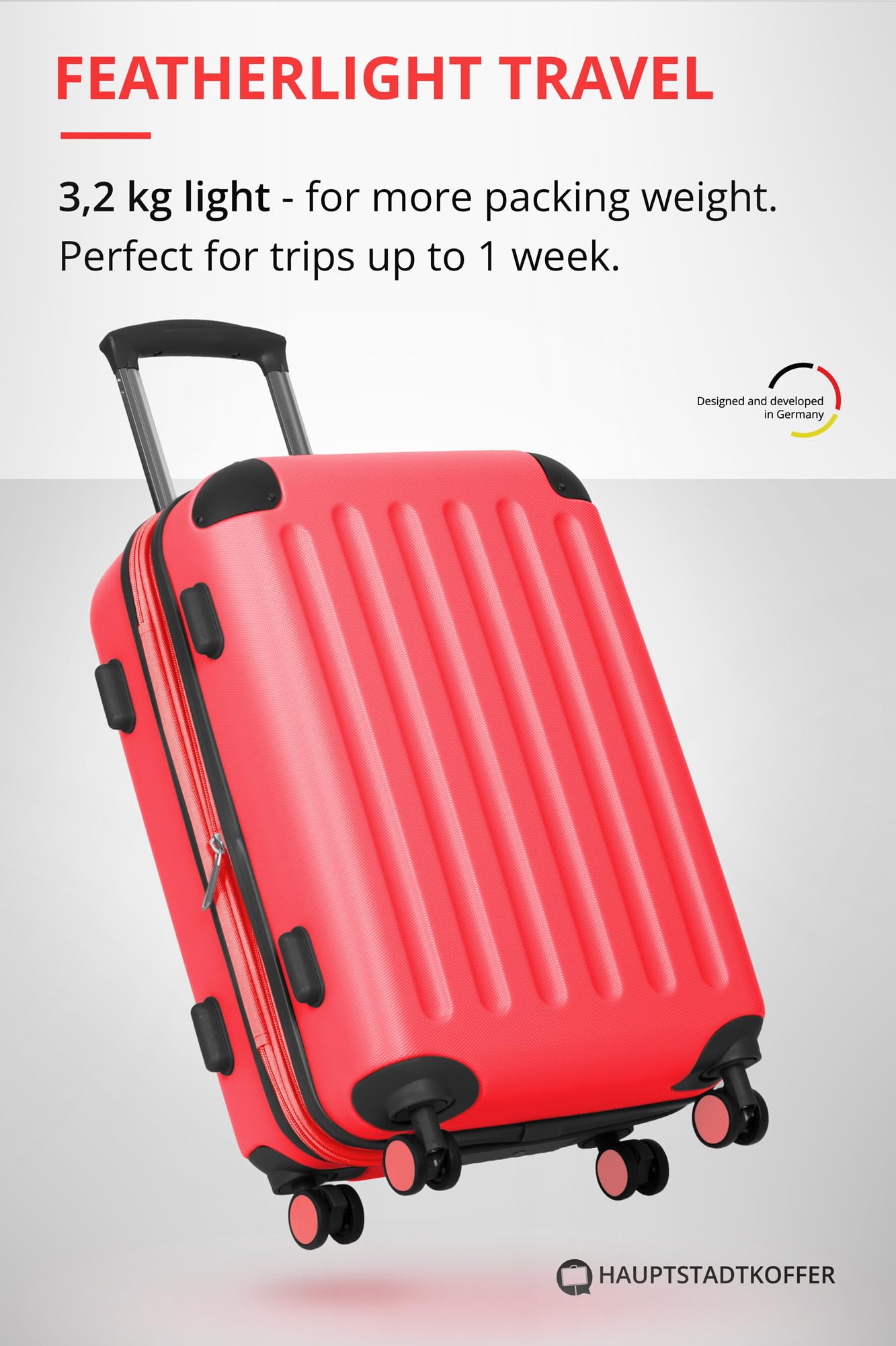 HAUPTSTADTKOFFER - Spree - Maleta rígida, Trolley expandible, Equipaje de Viaje, 4 Ruedas Dobles, TSA, 65 cm, 74 litros, Champán — view 342