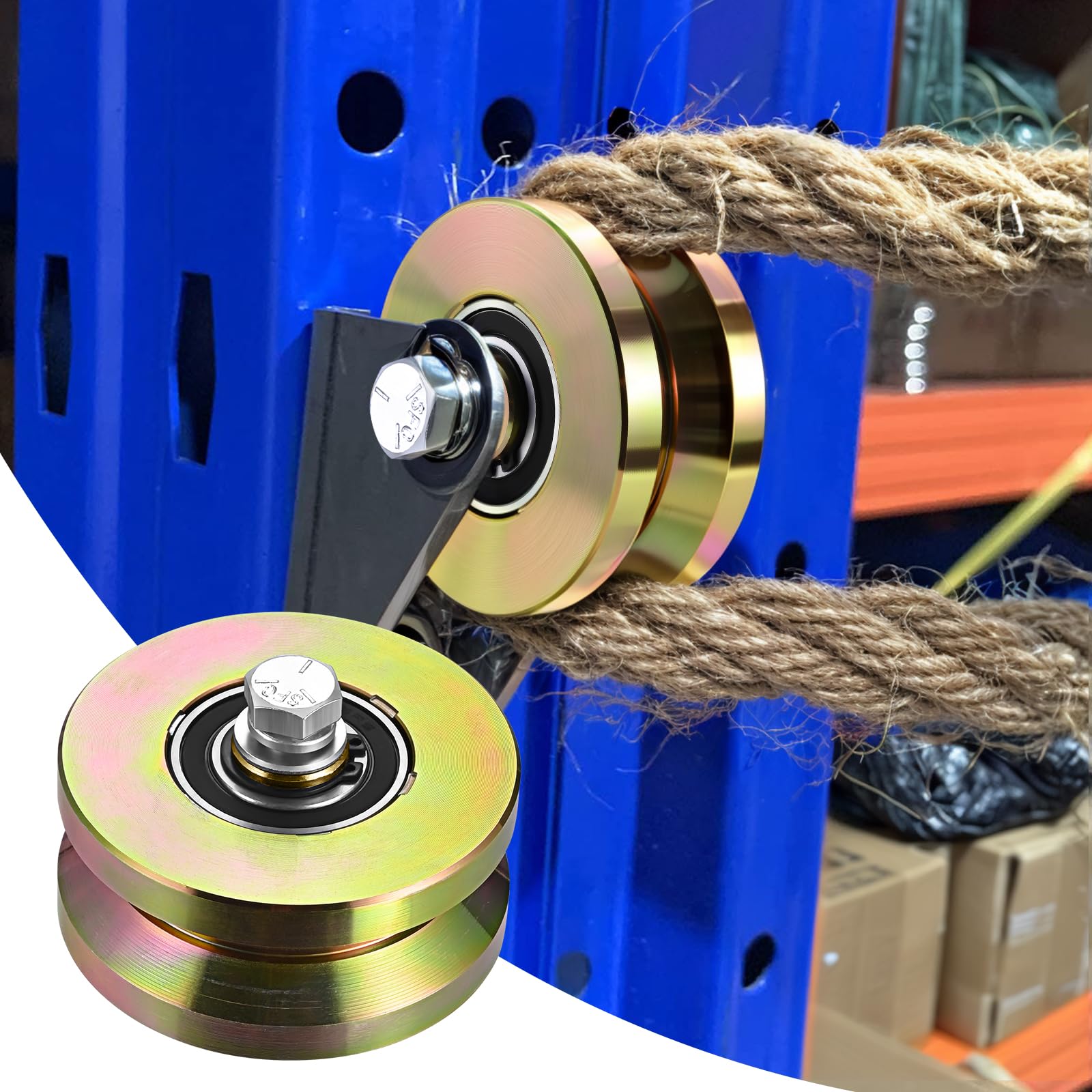 10,16 cm Schwerlast-Schiebetorrollen, 2 Set V-Nut-Räder, Einteilig 10,16 cm Durchmesser 4,45 cm Breite, Doppellager, 1360 kg Tragkraft pro Rad, Mit M12*85 mm Schrauben Und Unterlegscheiben