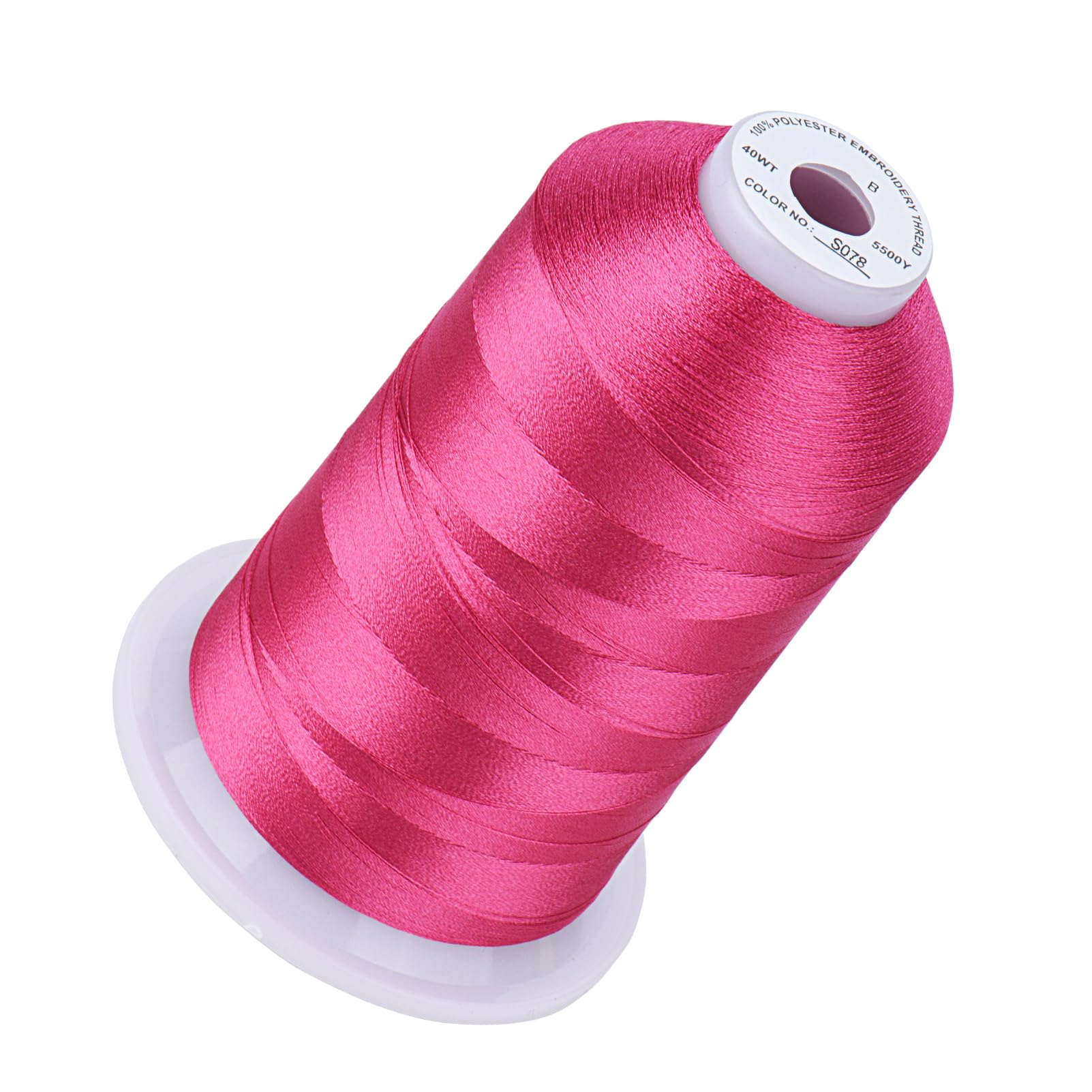 Simthread Embroidery Machine Thread 5000M 40WT Polyester, Passion Pink S078