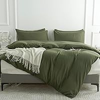 Vista 8 de Jane yre Funda de edredón verde Queen 100% microfibra cepillada de 3 piezas, tamaño Queen, funda de edredón verde oscuro, 1 funda de edredón + 2