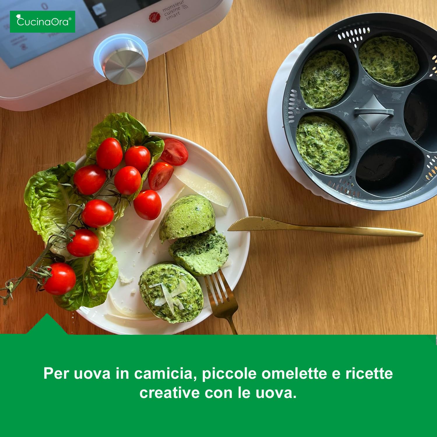 steamEGGS compatibile con Monsieur Cuisine Smart e Connect – Inserto cuociuova per preparare fino a 5 uova in camicia