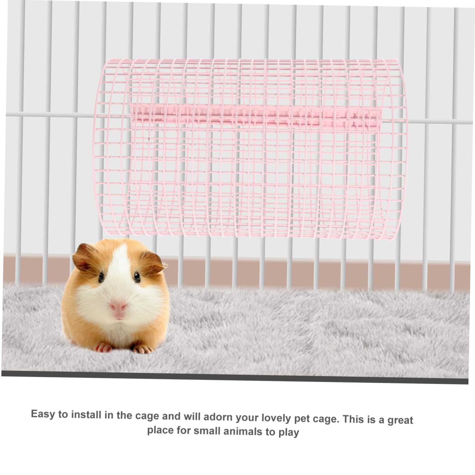 Rosa Runder Hamstertunnel aus Eisen für Spiel und Käfig