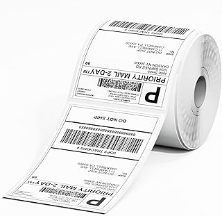 4X6 Thermal Labels - Shipping Labels, Thermal Printer Label, Roll Label for Shipping Label, Address, Mail, Compatible with Zebra, Munbyn, Rollo, Polono, Nelko, Pack of 500, White
