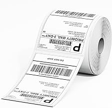 Phomemo 4 x 6 Adhesive Labels for Thermal Printer, Waterproof Thermal Shipping Labels, Roll of 500 Labels 104 mm x 159 mm