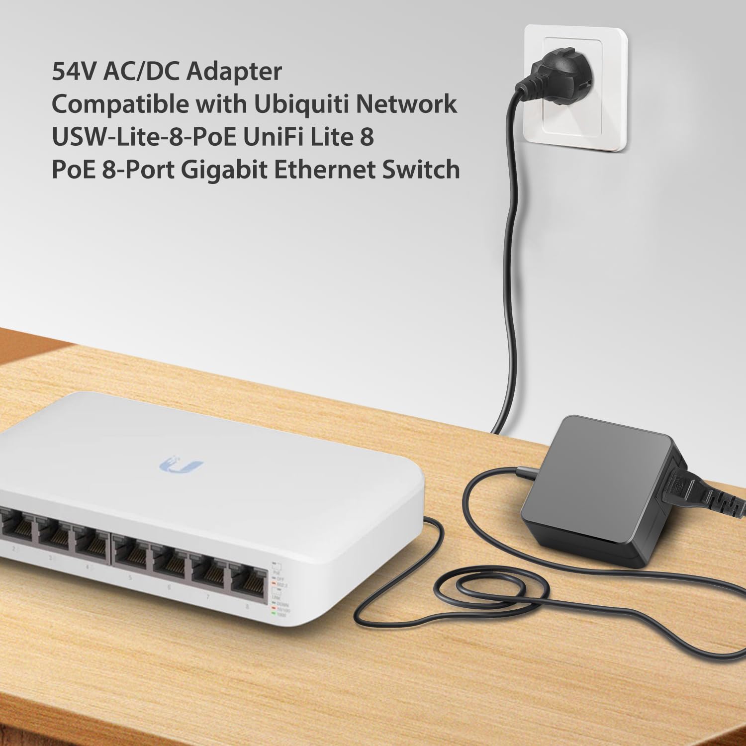TAIFU 54V 1,1A Netzteil Ladegerät für Ubiquiti Networks PoE Ubiquiti Ultra 60W P oE Switch UniFi Lite 8 Po E NY-PW0L2-05401100 AC DC Adapter Ladekabel