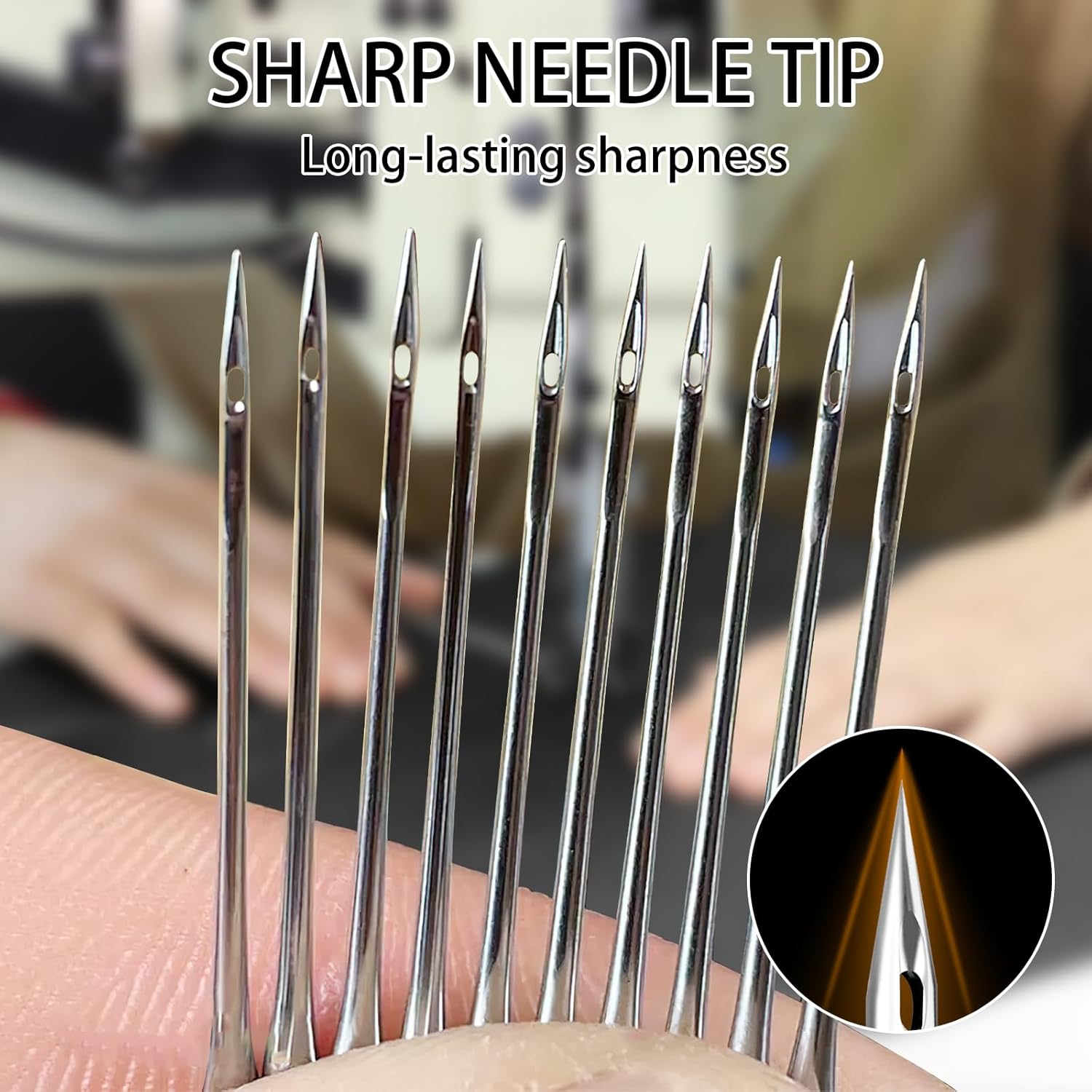 Hoiny 100 Pcs Universal Sewing Machine Needles, 5 Size Needles with Bobbin, Needle Threader, Ripper, Compatible with Singer Brother Janome (HAX1 65/9,75/11,90/14,100/16,110/18) - Image 8