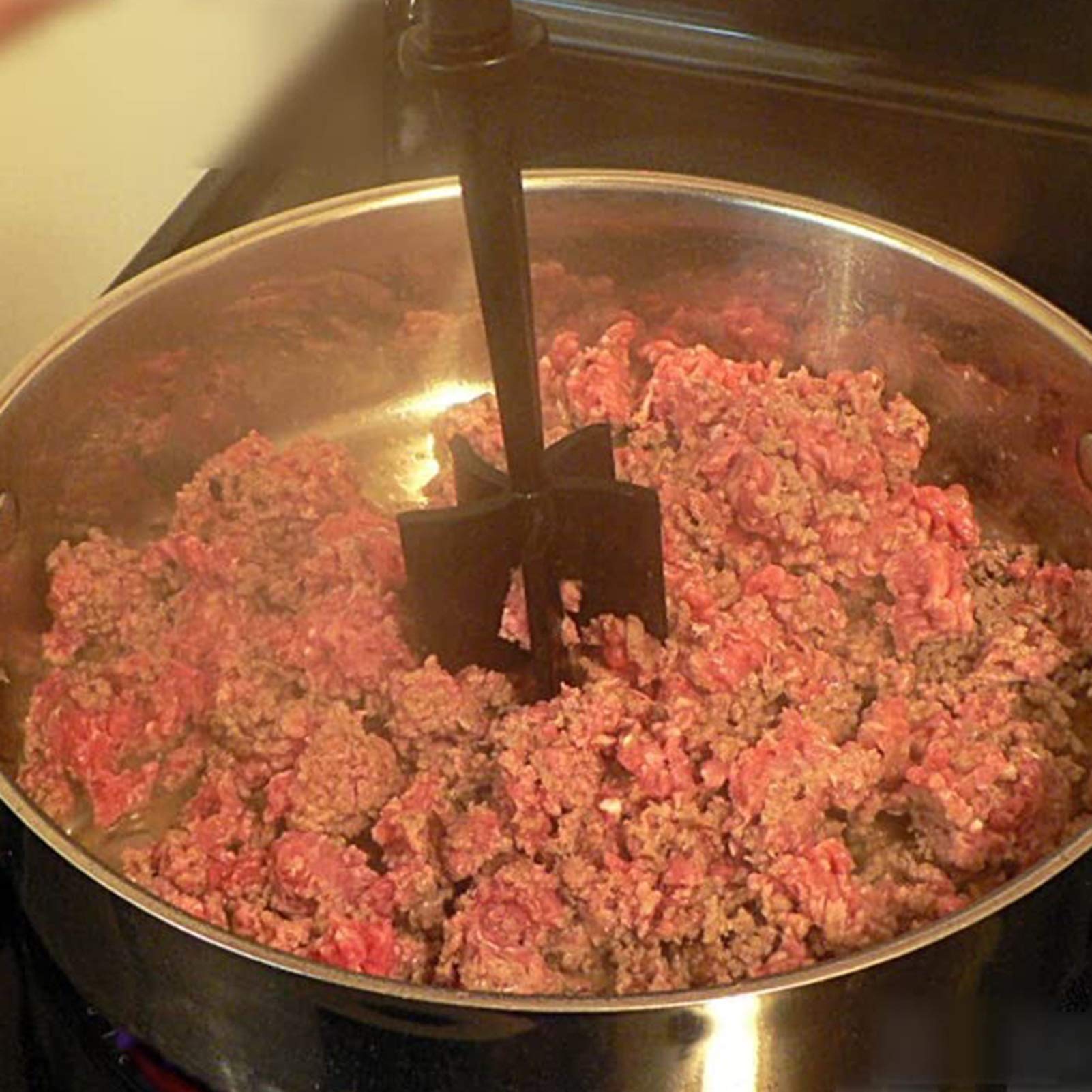 Tragbares Fleisch, multifunktionaler Hitzekonzentrat, Rührer für Gemüse, Obst, Hamburger-Mixer, antihaftbeschichtet, mischt und zerkleinert Nylon, gemahlenes Küchengerät zum Schneiden in der Pfanne