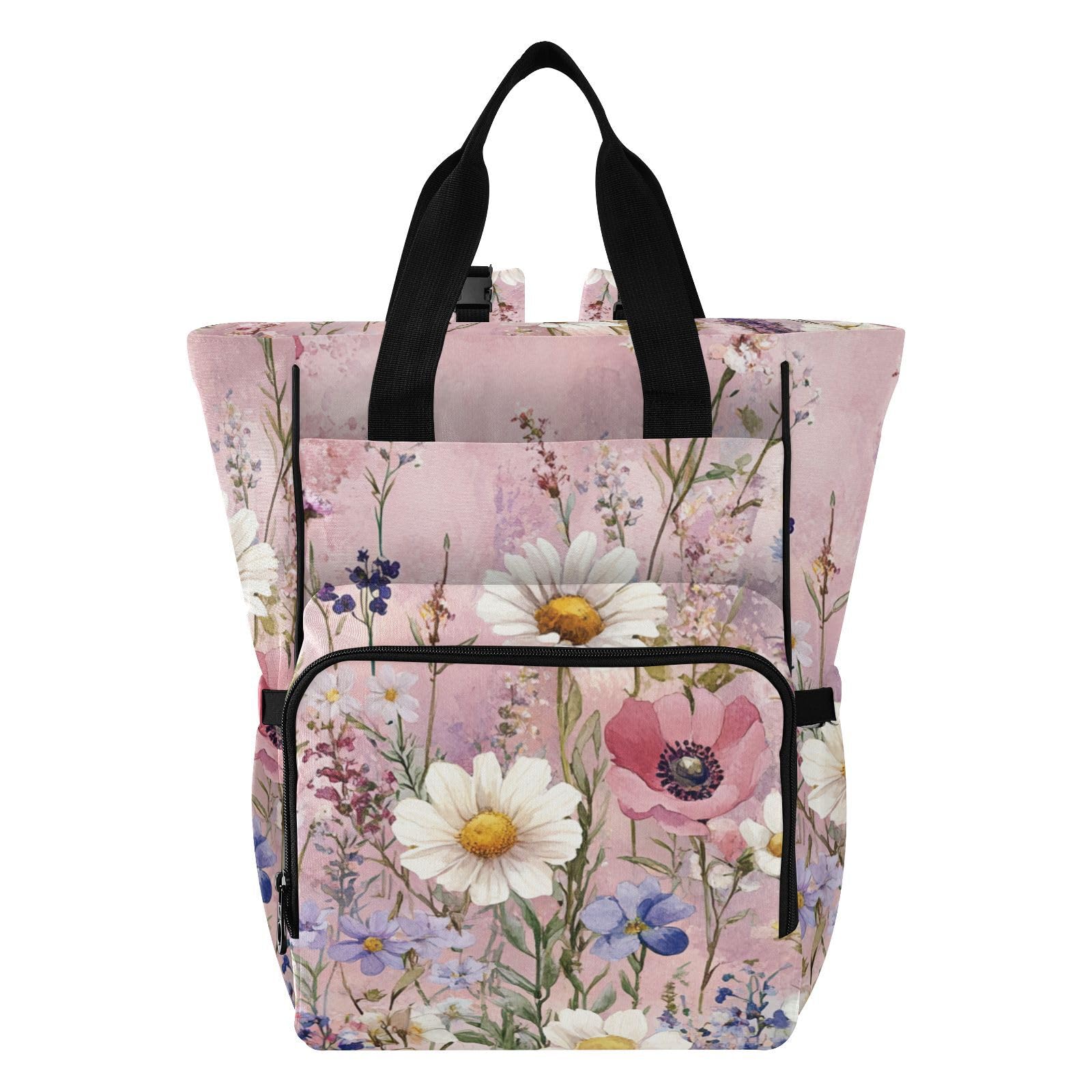Zaino da viaggio per neonata/ragazzo, con fiori autunnali, stile