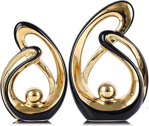 Miniatura 16 de XMGZQ Acento de Decoración para el Hogar, Decoraciones de Estantería de Arte de Porcelana de Mediados de Siglo, Centros de Mesa Dorados para Mesas,