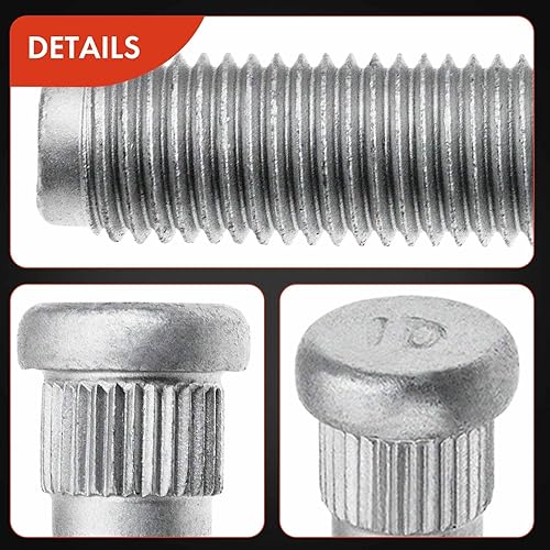 Miniatura 8 de A-Premium 4 pernos de rueda M12x1.50 y 1.299 in de largo dentados compatibles con Chevrolet Aveo Aveo5 Beat Spark Pontiac G3 Wave Wave5