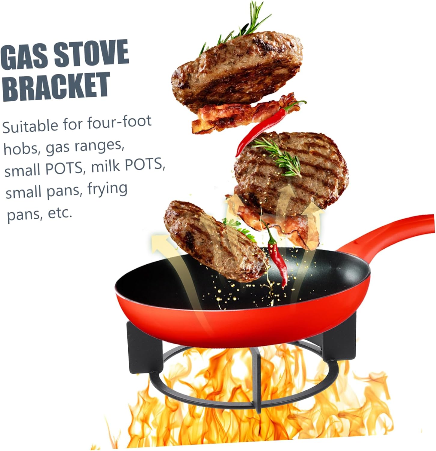 Tofficu Gas Stove Support Rack Slip Wok Holder for Household Cooking Easy Installation Kitchen Accessory Stable Design for Safe Pot Support Essential Gas Stove Part
