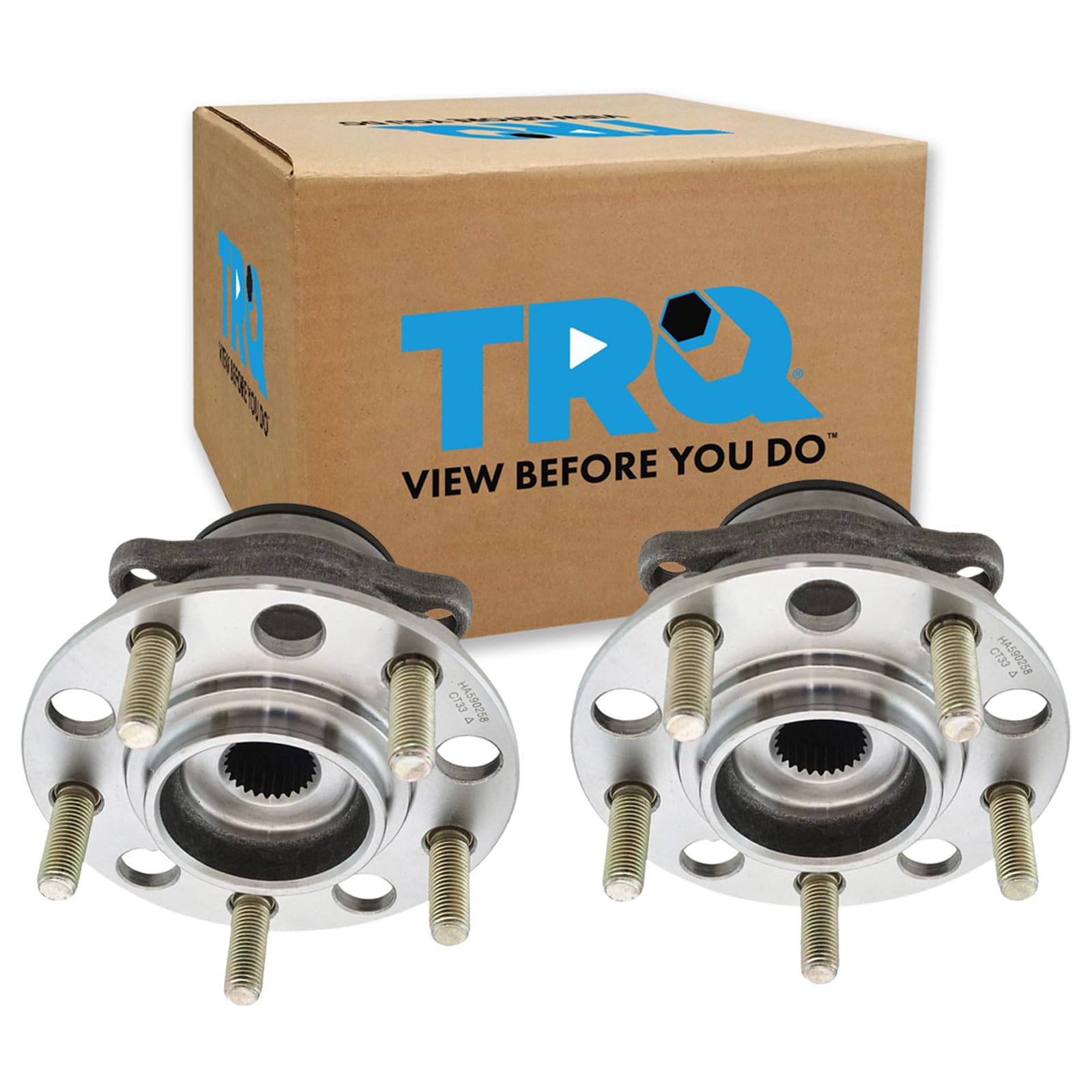 TRQ Rear Left and Right Wheel Bearing and Hub Assembly Set 2 Piece