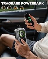 NACKEO 8000 Redresor cu pornire auto 20000 mAh cu compresor 160 PSI, LED 600 lm, afișaj LCD, pentru motoare pe benzină de 12 V și diesel de 12 L 4