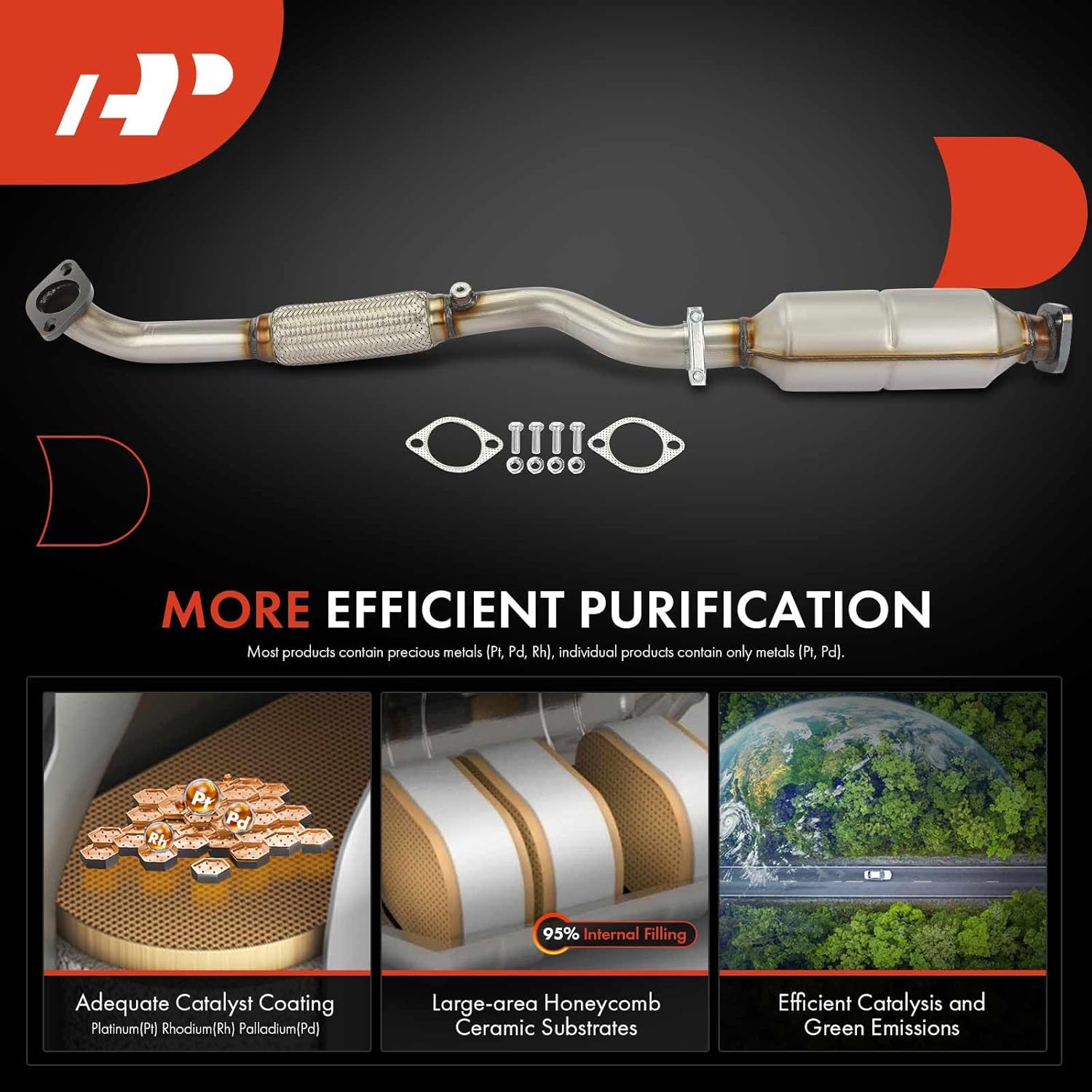 A-Premium Rear Catalytic Converter Kit Direct-Fit Compatible with Hyundai Elantra 2004 2005 2006 2.0L, EPA Compliant, Replace# 286102D365