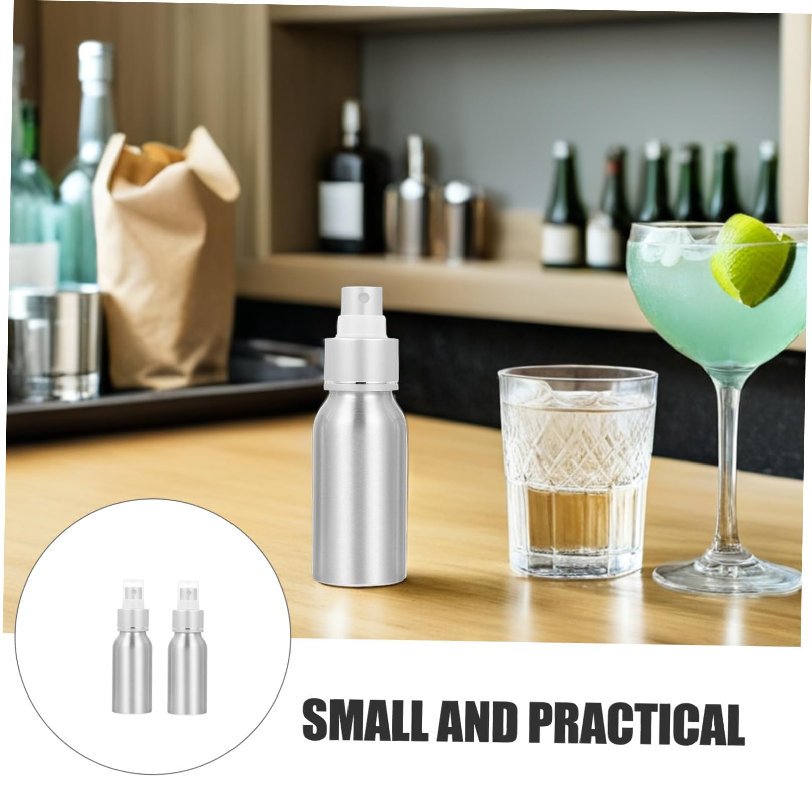 Didiseaon 2pezzi Spruzzini Cocktail Vermouth Ricaricabili Accessorio Bartender Antigoccia Per Sprayer Amari e Aromi Bottiglie Spray Vuote Per Bar e Party