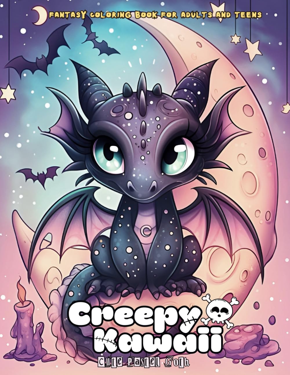 Creepy Kawaii Cute Pastel Goth Coloring Book: A Fantasy Horror Coloring Book for Adults, Teens and Kids with 50 Spooky Adorable Monsters and Creatures for hours of Relaxation and Stress Relief