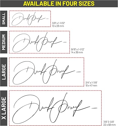 Vista 2 de Sello distintivo, sellos de firma personalizados autoentintados para firmar el nombre, sello de firma personalizado con opciones de tamaño, sello