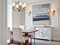 Vista 6 de Yosoan Brass Linen Fabric Shade Wall Sconce Set of 2, Vanity Aged Vintage Industrial Hardwired Gold Boho Wall Mounted with Long Cone Shade for