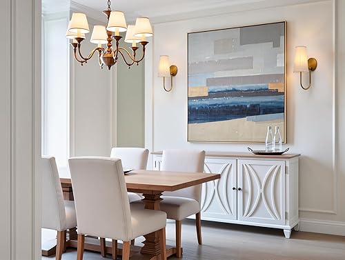 Miniatura 6 de Yosoan Juego de 2 apliques de pared de tela de lino de latón, estilo vintage, con cableado industrial, dorado, bohemio, montado en la pared con