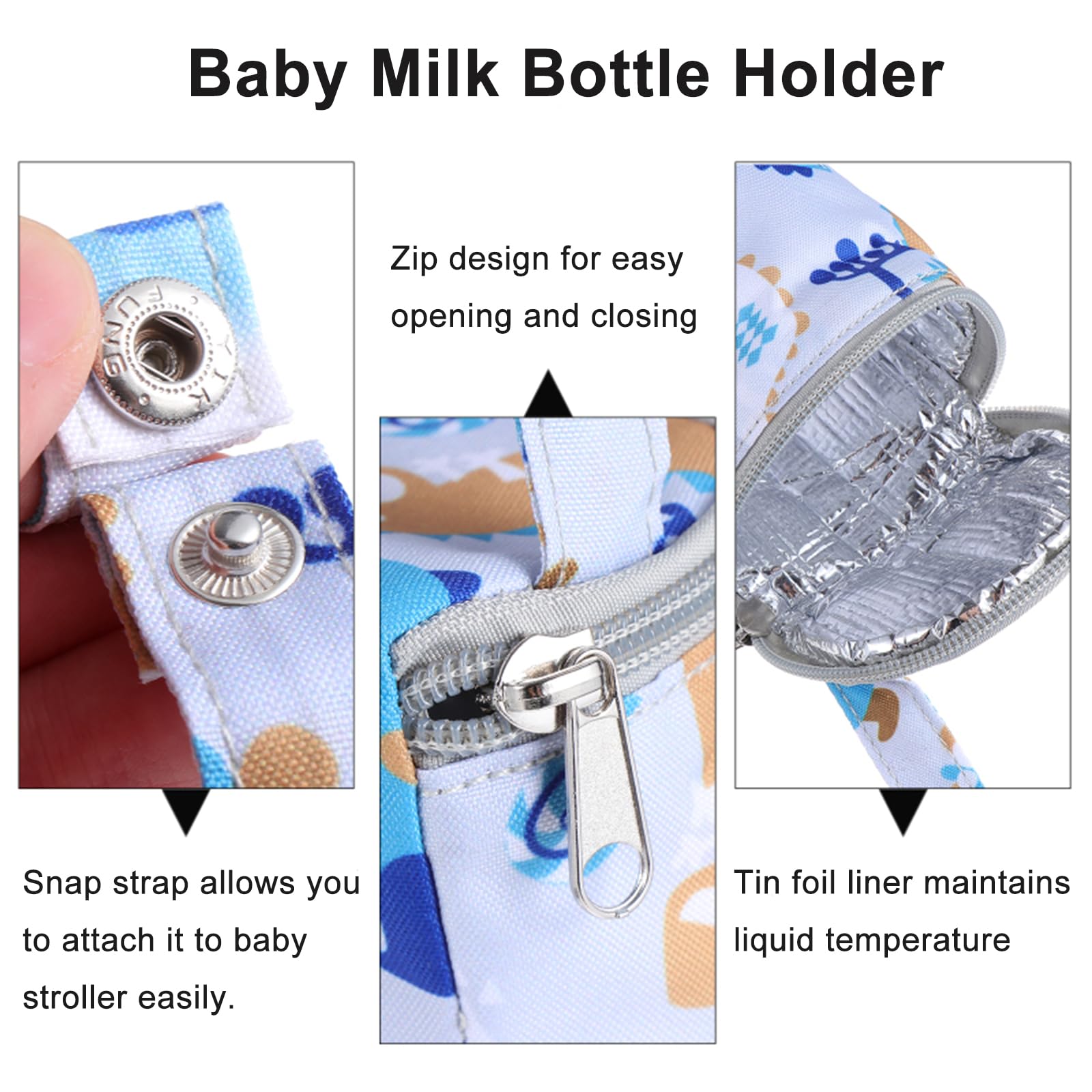 Esenlong Porta bottiglie d'acqua, bottiglia d'acqua per bambini, borsa isolante, porta bottiglia per latte, borsa termica da appendere per bottiglia d'acqua per bambini