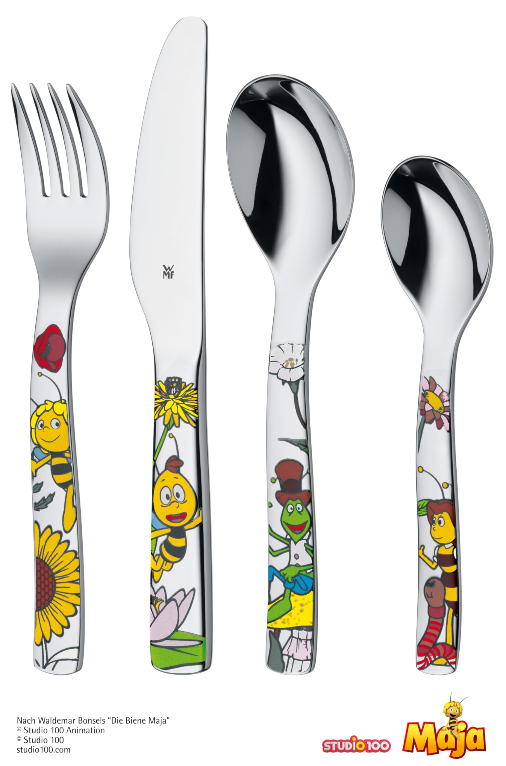 Posate per bambini WMF L'Ape Maia con incisione del nome - bellissimo set di posate per bambini - regali di battesimo personalizzati con incisione, idee regalo per bambine e bambini dai 3 anni