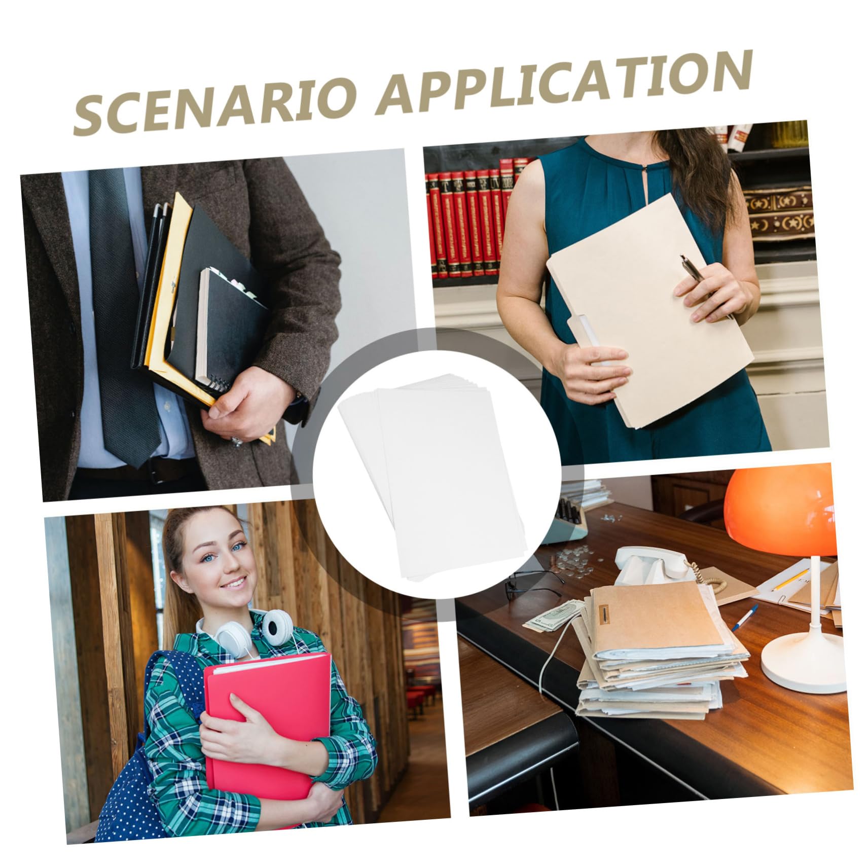 Couvertures de Reliure A5 en Papier Blanc pour Documents et Cahiers