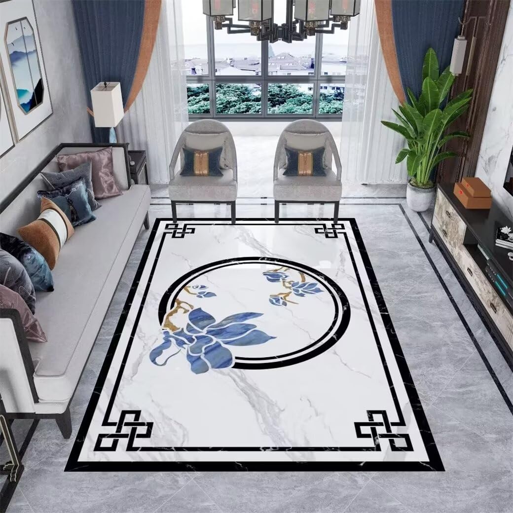 Tapis chambre enfant bleu grand format 250x300 pour sol de chambre ado