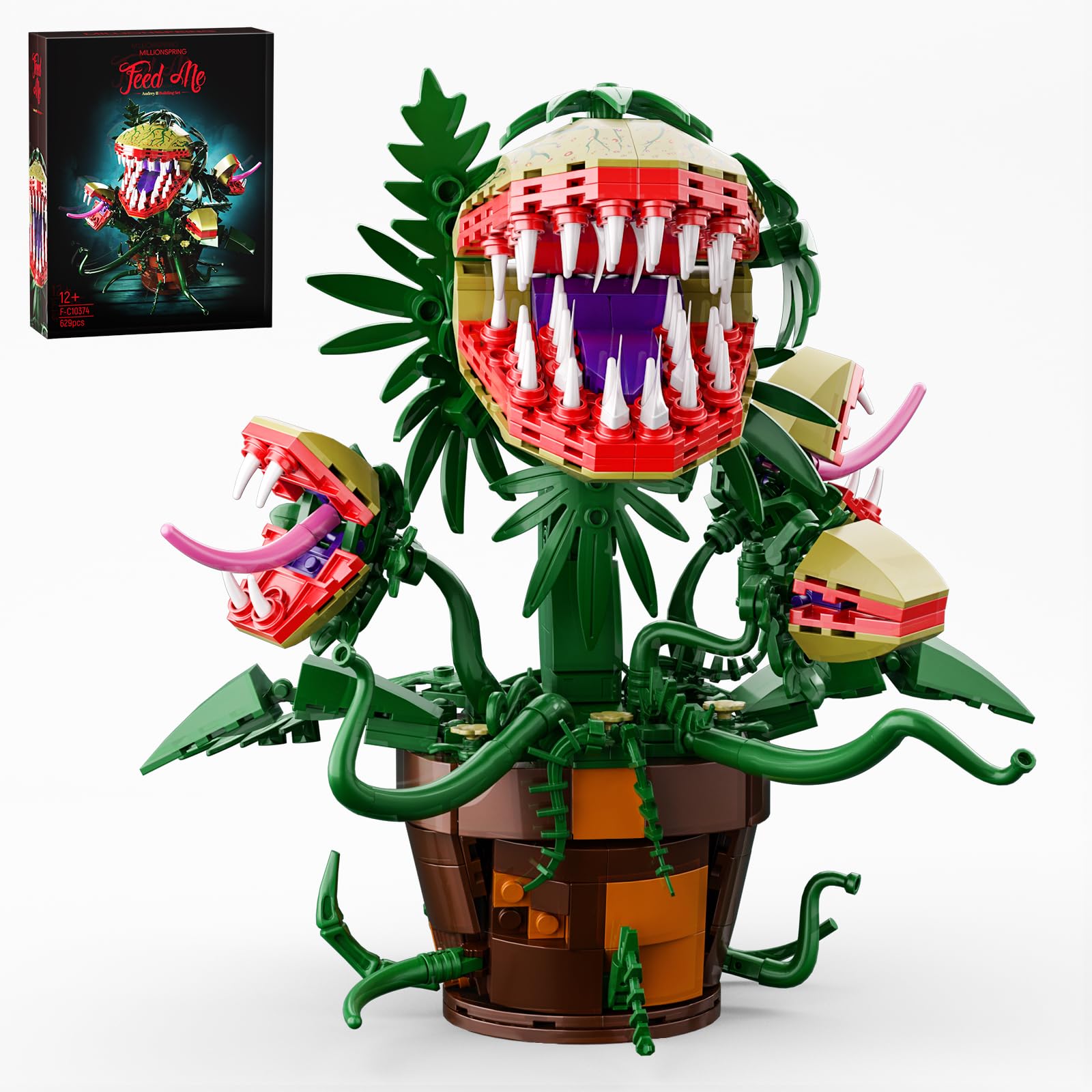 Millionspring Audrey II Piranha Plant Flower Building Block Set