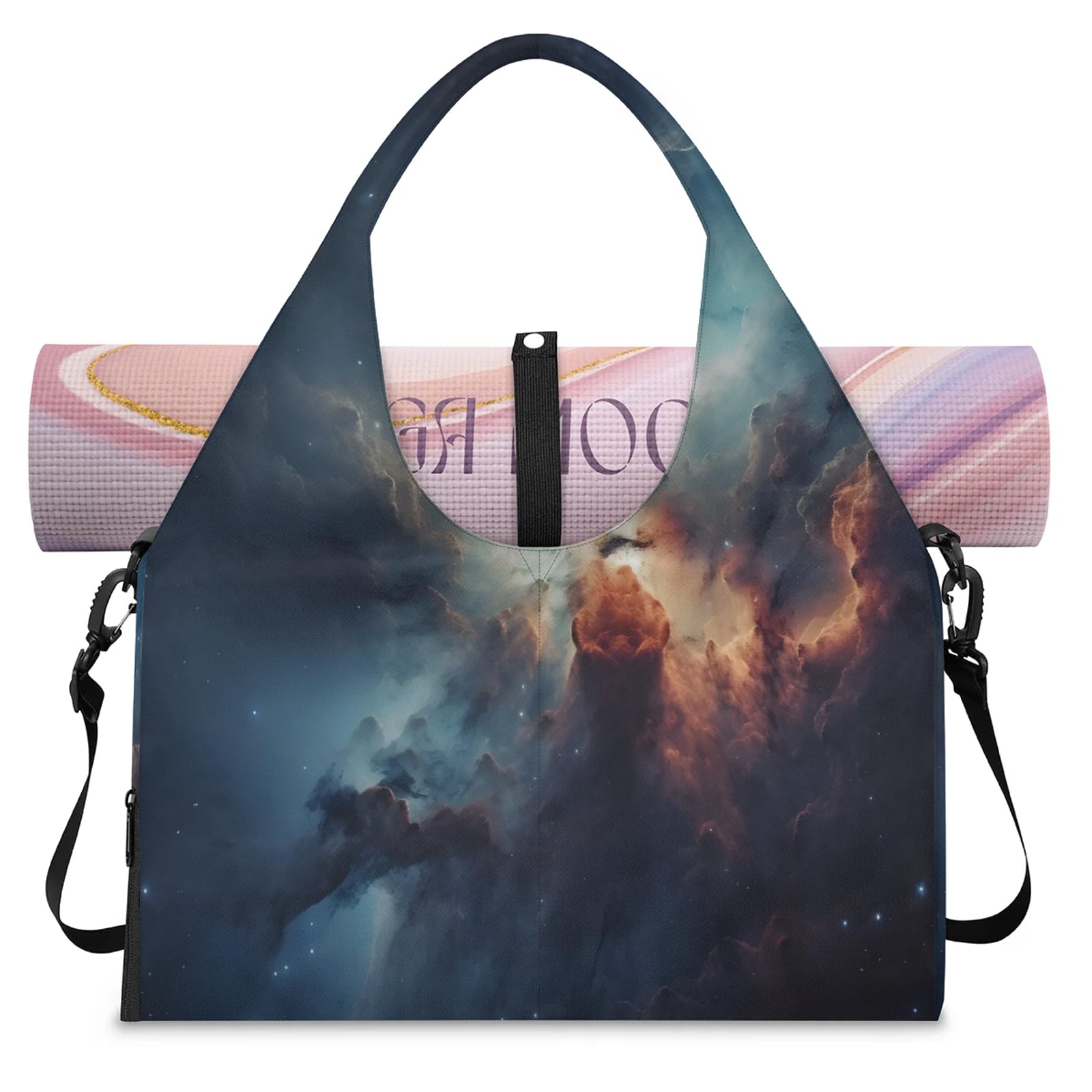 Galaxy Space Nebula sportowa torba sportowa dla kobiet mężczyzn torba weekendowa z kieszenią na buty torba na ramię torba bagażowa na jogę siłownię podróż, Kolor, L, Organizer do torby
