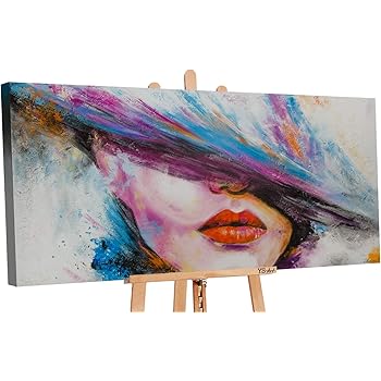 Ys Art Tableau Peinture Acrylique La Muse Peint A La Main 120x60cm Tableau Peinture Sur Toile Unique Colore Amazon Fr Cuisine Maison
