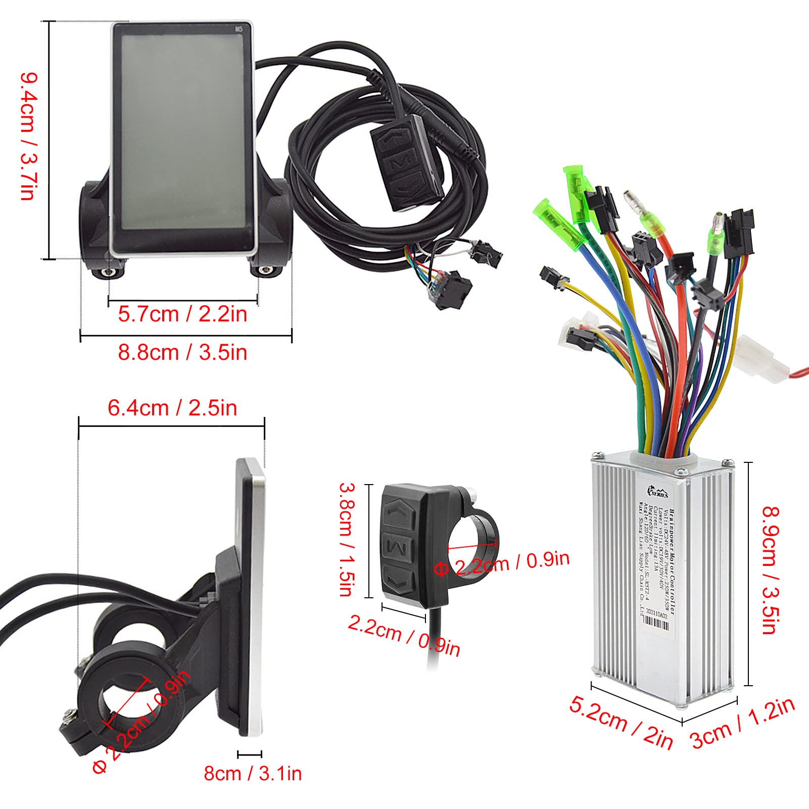 Regulador Patinete Electrico Controlador de motor de scooter eléctrico de aleación de aluminio controlador de motor inteligente sin escobillas + reemplazo de pantalla de instrumentos Controlador Del M
