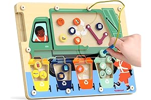 TOP BRIGHT Wooden Magnetic Wand Maze Board